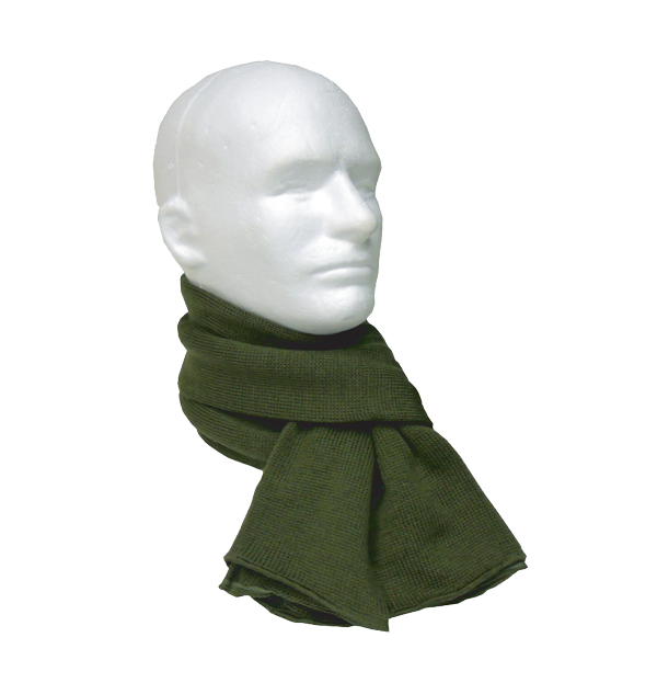 US Military Army Wool Scarf Cold Weather OD Green Tube Double Knit USGI VGC 