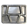 six compartment stainless steel military mess tray