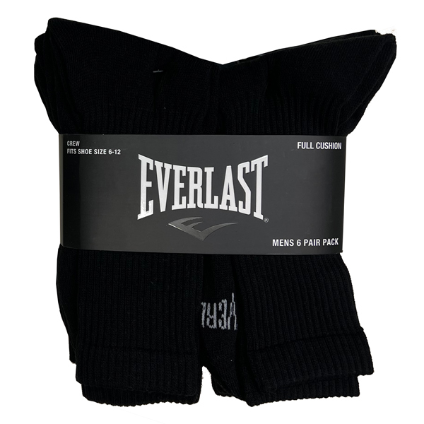 EVERLAST-Mens-6-Pair-Pack-Socks-Black